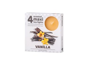 Čajové Maxi 4ks Vanilla vonné sviečky - VÝPREDAJ