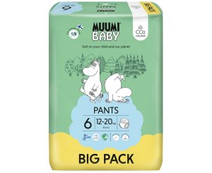 MUUMI Baby Pants 6 Junior 12-20 kg (52 ks), nohavičkové eko plienky - VÝPREDAJ