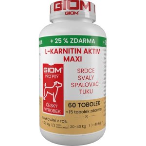 Giom S L-karnitín Aktív MAXI pes 60 tbl+25% zadarmo - VÝPREDAJ