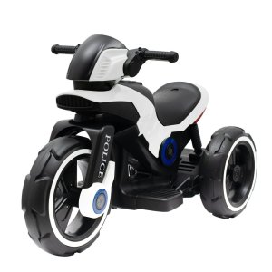 Detská elektrická motorka Baby Mix POLICE biela - VÝPREDAJ