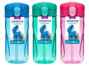 Sistema® Hydrate™ Fľaša Quick Flip Top so slamkou 520 ml, mix farieb - VÝPREDAJ