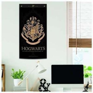 Harry Potter: Textilný Banner na stenu - Bradavice čierne - VÝPREDAJ