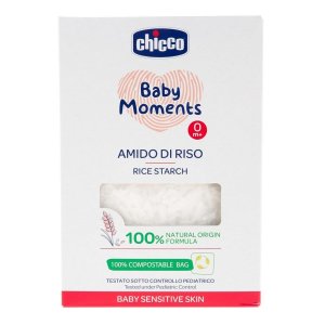 CHICCO Škrob detský ryžový do kúpeľa upokojujúci Baby Moments Sensitive 100% bio 250 g - VÝPREDAJ