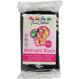 Vynikajúci marcipán 1:5 čierny Midnight Black 250g - FunCakes - VÝPREDAJ