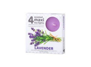 Čajové Maxi 4ks Lavender vonné sviečky - VÝPREDAJ