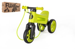 Odrážadlo FUNNY WHEELS Rider SuperSport zelené 2v1 + popruh, vyššie. sedla 28 / 30cm nos 25kg 18m + v krab. - VÝPREDAJ