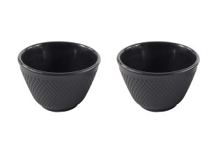 ŠÁLOK NA ČAJ Z LIATINY 100ML SET 2KS ČIERNA - VÝPREDAJ