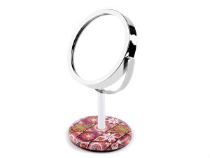 Kozmetické zrkadlo stolové mandaly s brúsenými kamienkami - fialová - VÝPREDAJ