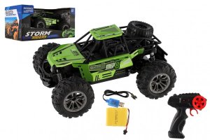 Auto RC buggy terénne zelené 22cm plast 2,4GHz na batérie + dobíjacie pack - VÝPREDAJ